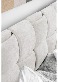 Кремаво двойно легло тапицирано с включена подматрачна рамка 140x200 cm Eve – Miuform