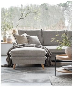 Сиво-бежов разтегателен/с място за съхранение ъглов диван (ляв ъгъл) Charming Charlie – Miuform