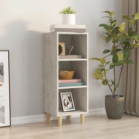 812379 vidaXL Сайдборд, бетонно сив, 34,5x32,5x90 см, инженерно дърво