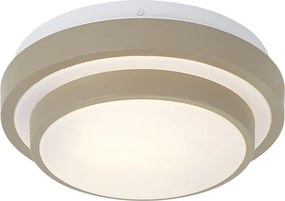 Модерна таванна лампа Taupe с бяло 25cm IP44 - Walden