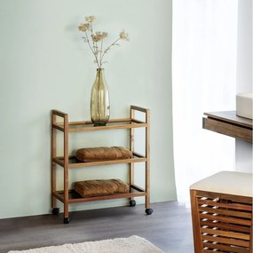 Рафт за баня от масивна акация в черен и естествен цвят 65x76,5 cm Fondi – Wenko