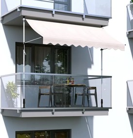 Тента за балкон за тераса с регулируем наклон - бежова Šírka: 200 cm