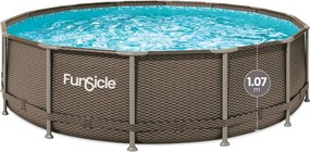 Сглобяем басейн с метална рамка FunSicle Oasis Pool Rattan 427 x h107 см