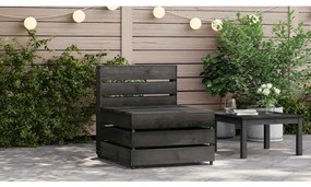 316195 vidaXL Градинска палетен среден диван, сив, импрегнирано борово дърво