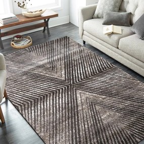 Модерен килим с интересен геометричен модел от повтарящи се диагонални линии Ширина: 120 см | Дължина: 170 см
