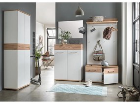 Панел за закачалки в дъбов декор в бяло и натурално Topix - Germania