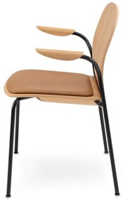 Трапезни столове в комплект с подлакътници/за подреждане 2 бр. от декор от дъб в цвят кафяв коняк/в естествен цвят Book – Gazzda