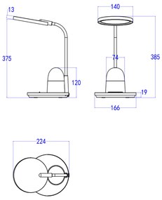 LED настолна лампа Коте HM4449.03 син цвят