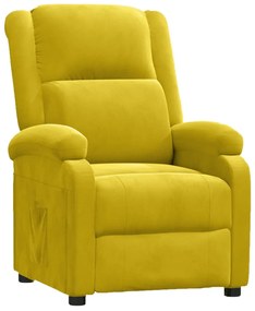 342406 vidaXL Реклайнер стол, жълт, кадифе