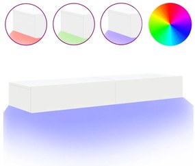 842887 vidaXL ТВ шкафове с LED осветление, 2 бр, бели, 60x35x15,5 см