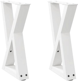 4012697 vidaXL Крака за масичка за кафе, 2 бр., бели, 28 x (42-43,3) см, стомана