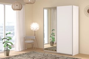 Гардероб Lynch plus с плъзгащи врати-Бял - Дължина: 150 см