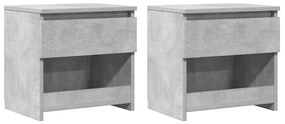 803452 vidaXL Нощни шкафчета, 2 бр, бетонно сив, 40x30x39 см, инженерно дърво