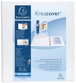 Exacompta Папка Kreacover, А4, с 4 ринга, 3 джоба, 75 mm, бяла