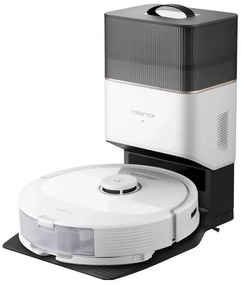 Прахосмукачка робот Roborock Q8 max+ Q8MP02-00, 59W, Wi-Fi, Гласово управление, 5500 Pa, Сухо и мокро почистване, Автономия до 240 мин, Бял/черен