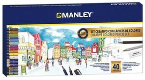 Комплект за Рисуване Manley 40 Части Многоцветен