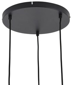 Дизайнерска висяща лампа черна с дъгово стъкло кръгла 3 светлини - Mallon