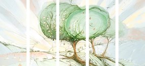 картини от 5 части – Приказни пастелни дървета