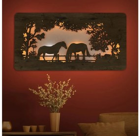 Li-Go 5012/B/4 - LED стенна декорация LED/10W/5V 30000 mAh 120x60 cm дъб