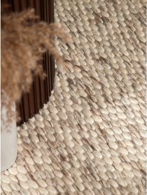 Бежов/в естествен цвят ръчно изработен вълнен кръгъл килим ø 160 cm Lyon Beans – Elle Decoration