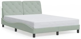 3207917 vidaXL Рамка за легло без матрак, светлосив, 140x190 см, кадифе