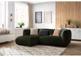 Ъглов диван от зелен велур (ляв ъгъл) Lecomte - Bobochic Paris