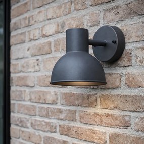 Индустриален външен стенен аплик тъмно сив кръгъл IP44 - Natas