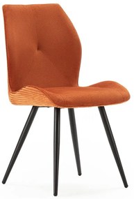 Оранжеви велурени трапезни столове в комплект 2 бр. Adaya – Marckeric