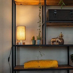 Модерна настолна лампа черна със стомана - Milo 2