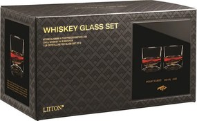Комплект чаши за уиски LIITON 1009977 Rocky Mountain, 240 мл, 2 бр, Удебелени стени, 3D дъно с форма връх Елбърт, Прозрачен