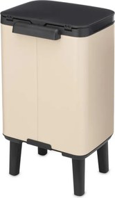 Кош за боклук Brabantia Bo Small Hi 1010460, 4 л, Плавно и безшумно отваряне, Противоплъзгаща основа, Бежов