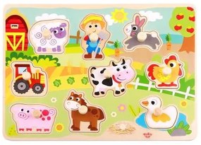 Tooky Toy - Дървена образователна дъска Ферма - TY858