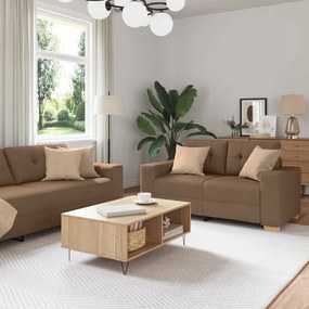 3324714 vidaXL Комплект дивани 2 pcs Кафяво 221 x 78 x 80 см. Тъкан