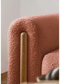 Теракотен сгъваем/с място за съхранение диван от прежда с примки от букле 244 cm Arcadova – ELTAP