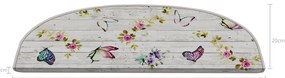 Кремави килимчета за стълби в комплект от 16 части 20x65 cm Butterfly Life - Vitaus