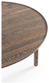 Кафява кръгла масичка за кафе от масивен дъб ø 100 cm Mu – Gazzda