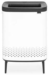 Кош за пране Brabantia Bo 1004176, 2x45 л, Пълнене без отваряне, Вентилационни отвори, Регулируеми крачета, Бял