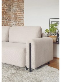 Бежов сгъваем/с място за съхранение диван от рипсено кадифе 244 cm Arcadova – ELTAP