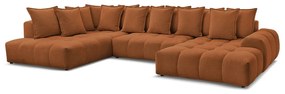 Теракотен шенилов сгъваем/с място за съхранение ъглов диван (ляв ъгъл/U форма) Everest – Bobochic Paris
