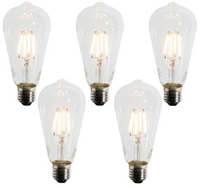 Комплект от 5 E27 LED крушки ST64 със сензор за здрач 4W 400 lm 2200K