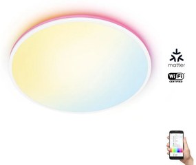 WiZ - LED RGBW Димируем плафон RUNE LED/21W/230V бял Wi-Fi