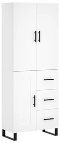 3196035 vidaXL Висок шкаф, бял, 69,5x34x180 см, инженерно дърво