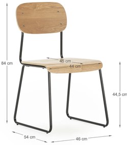 Трапезни столове в комплект от 2 бр. от декор от ясен в естествен цвят Aira – Marckeric