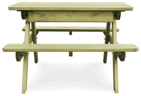 45148 vidaXL Детска маса за пикник с пейки 90x90x58 см импрегниран бор