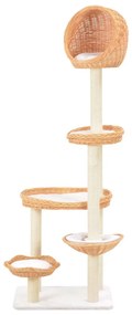 170729 vidaXL Котешко дърво със сизален стълб, естествен цвят, върба