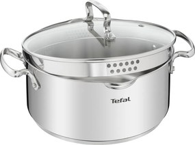 Съд от неръждаема стомана с капак за индукция 5 л Duetto+ - Tefal