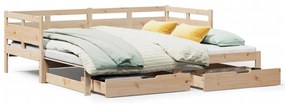 3302233 vidaXL Дневно легло с уширение и чекмеджета, без матрак, 80x200 см