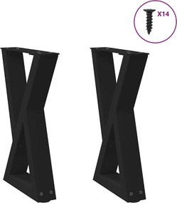 4012700 vidaXL Крака за масичка за кафе, 2 бр., черни, 38 x (42-43,3) см, стомана