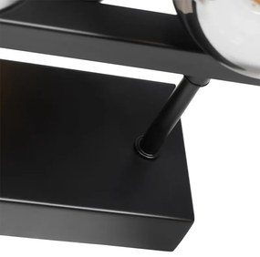 Модерен стенен аплик черен с опушено стъкло 5-светлина - Bianca