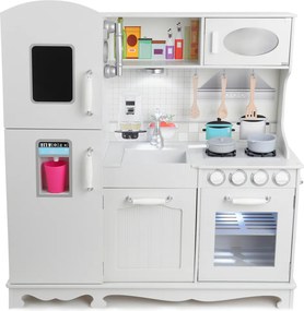 Дървена детска кухня с LED осветление, аксесоари и звукови ефекти